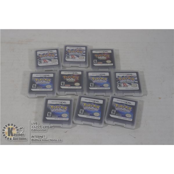 LOT OF 10 POKEMON GAMES FOR NINTENDO DS