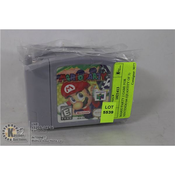 MARIO PARTY 2 GAME FOR NINTENDO 64 (QUANTITY OF 3)