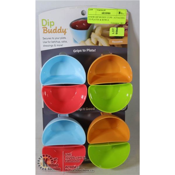 8 NEW DIP BUDDY CUPS - ATTACHES TO PLATES & BOWLS