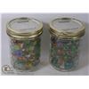 Image 1 : TWO FULL JARS OF OLD MARBLES. ESTATE.