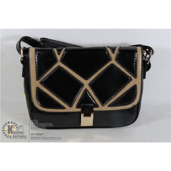 LEATHER STYLE HANDBAG WITH MAGNETIC CLASP