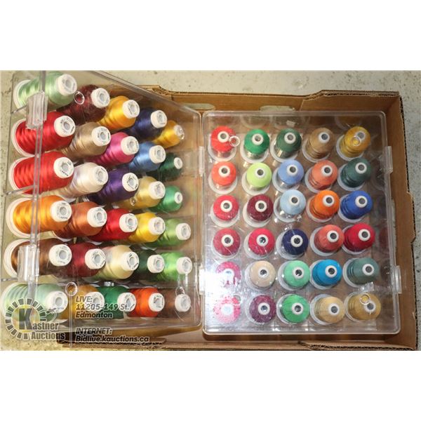 LARGE LOT OF SULKY THREAD IN PLASTIC CONTAINERS