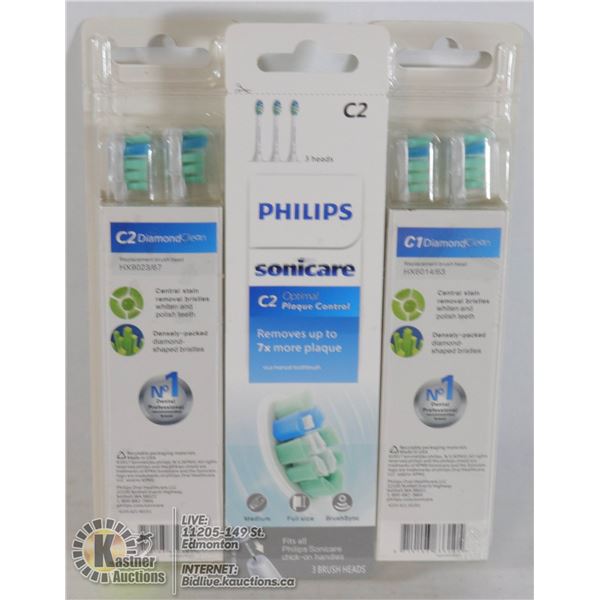 LOT OF 9 PHILIPS SONICARE BRUSH HEADS