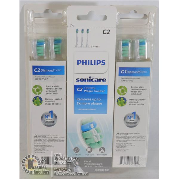 LOT OF 9 PHILIPS SONICARE BRUSH HEADS