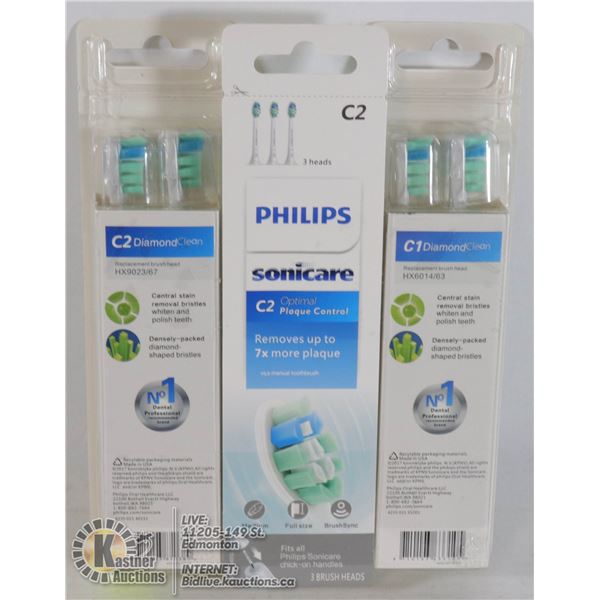 LOT OF 9 PHILIPS SONICARE BRUSH HEADS