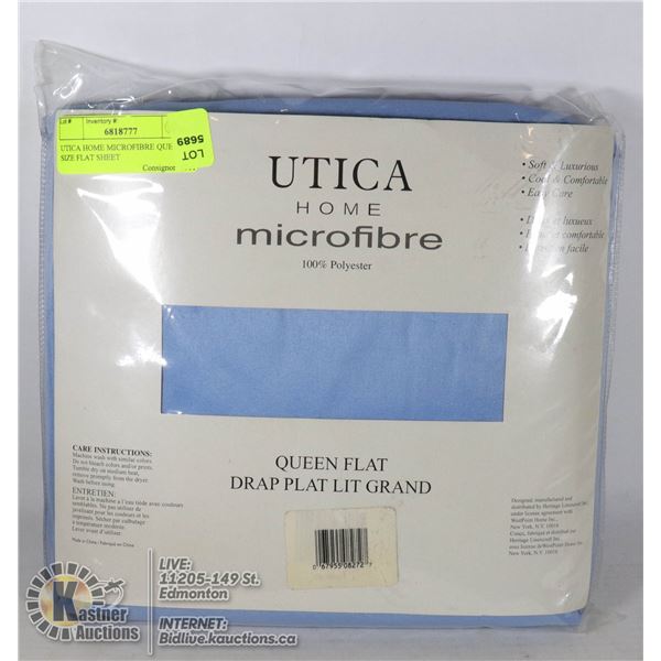 UTICA HOME MICROFIBRE QUEEN SIZE FLAT SHEET