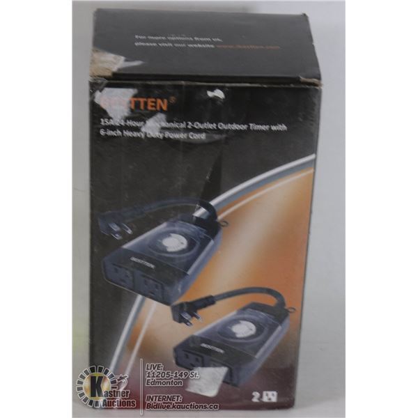 BESTTEN 15A 24-HR 2-OUTLET OUTDOOR TIMER