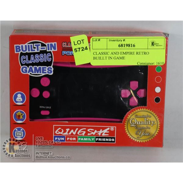 CLASSIC AND EMPIRE RETRO BUILLT IN GAME