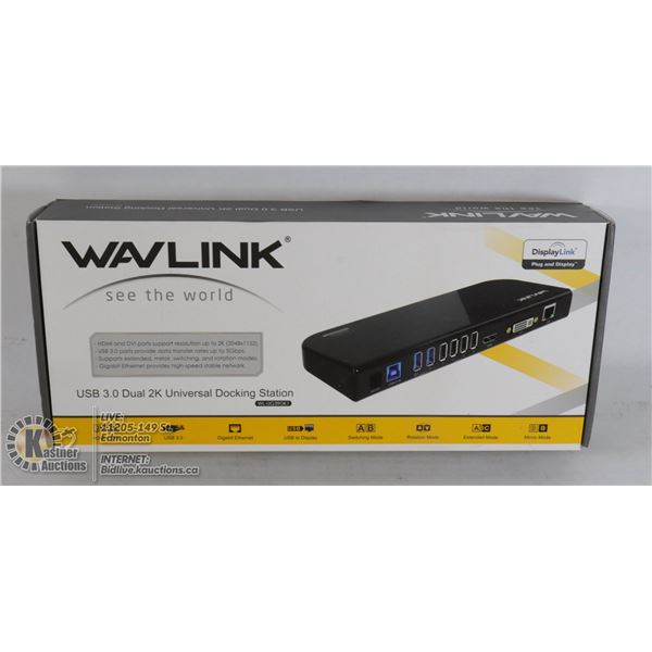WAVLINK USB 3.0 DUAL 2K UNIVERSAL DOCKING STATION