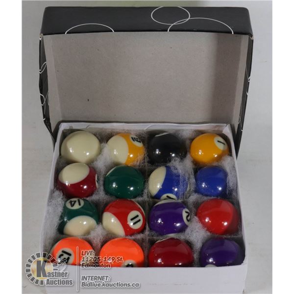 SNOOKER BALL SET 16 BALLS COMPLETE