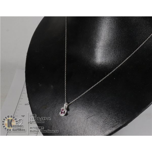 #178-PINK SAPPHIRE PENDANT/ NECKLACE 18"