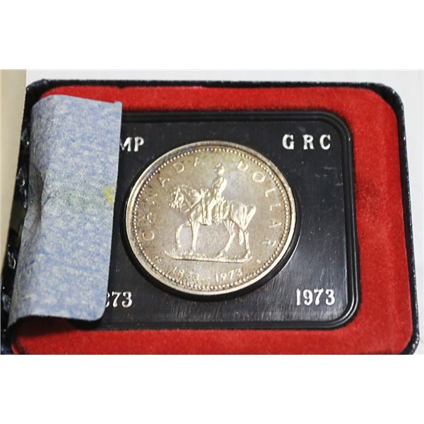 1973 RCMP SILVER DOLLAR IN A CASE