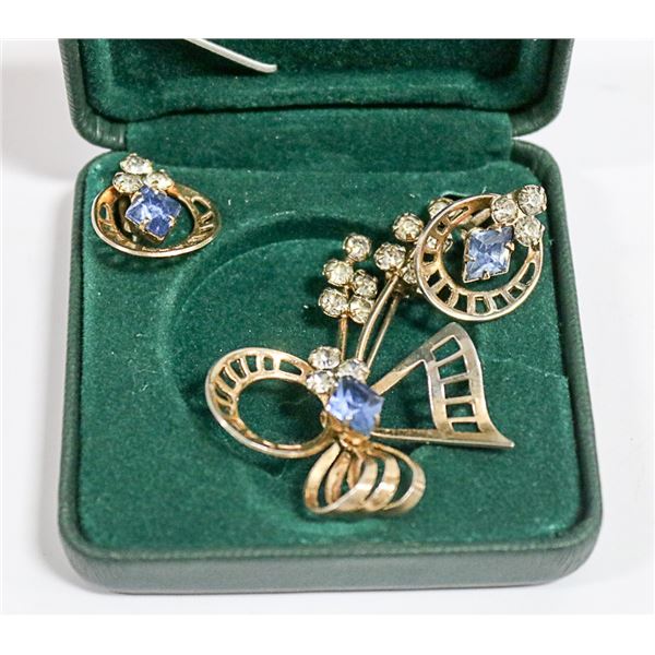 VINTAGE BROOCH AND EARRING SET