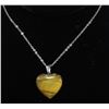 Image 1 : TIGERS EYE STONE HEART NECKLACE