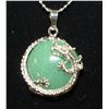 Image 2 : JADE STONE WRAPPED WITH DRAGON NECKLACE 925