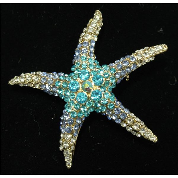 STARFISH RHINESTONE BROOCH