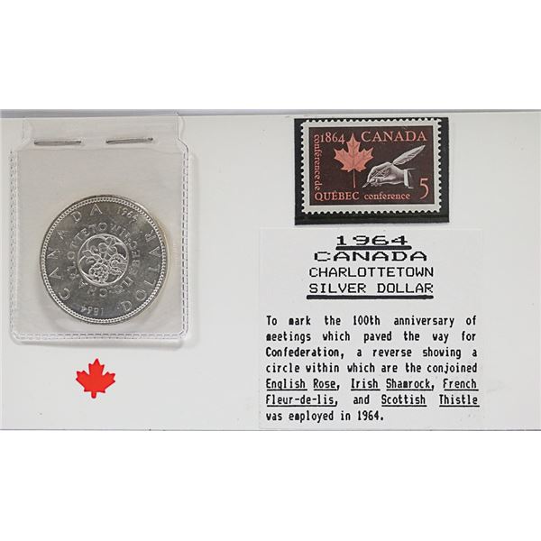 1964 CANADA CHARLOTTE TOWN SILVER DOLLAR
