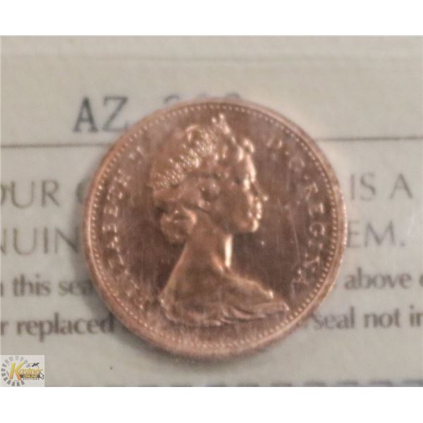 1970 CANADIAN ONE CENT COIN CERT ICCS PL-65