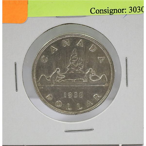 1936 CANADIAN GEORGE V SILVER $1 COIN