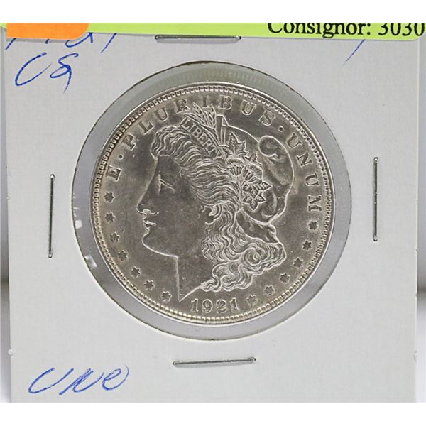 UNCIRCULATED 1921 US MORGAN SILVER DOLLAR