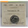 Image 1 : 1997 CANADIAN 5 CENT COIN CERT ICCS MS-66