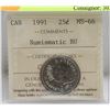 Image 1 : SCARCE 1991 CANADIAN 25 CENT COIN CERTIFIED ICCS