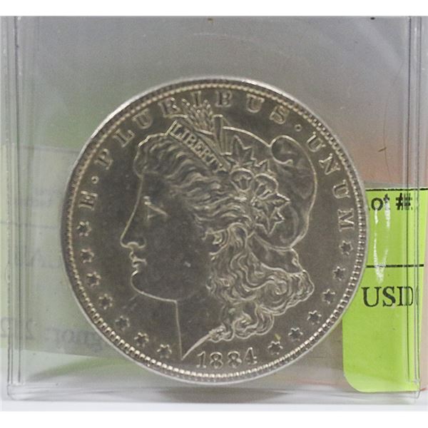 USD 1884 MORGAN SILVER DOLLAR