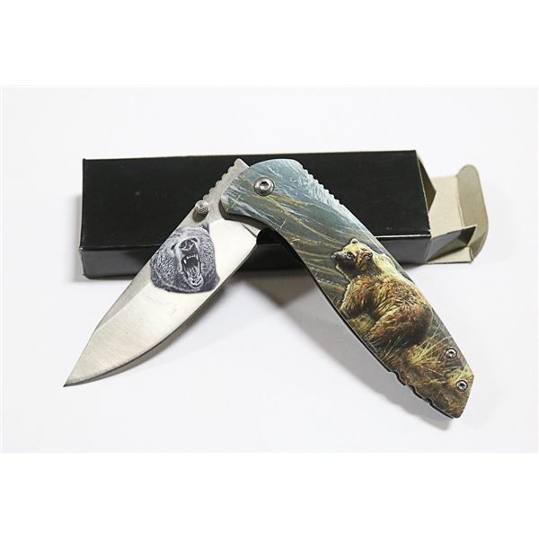 NEW BEAR THEMED FOLDING KNIFE