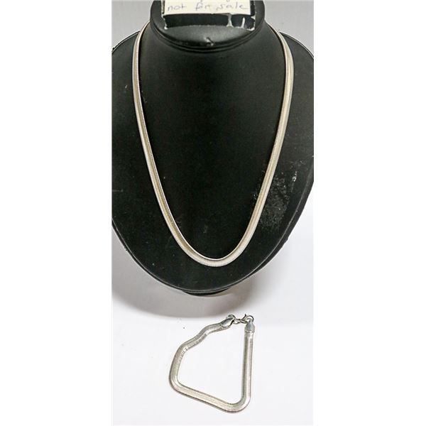 SILVER TONED NECKLANCE AND BRACELET