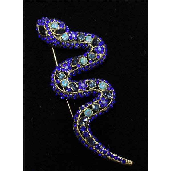 SNAKE RHINESTONE BROOCH