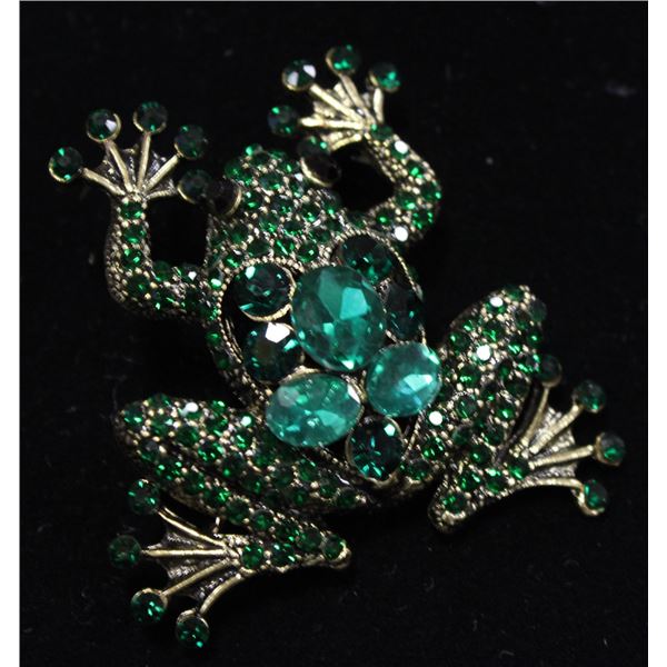 FROG RHINESTONE BROOCH