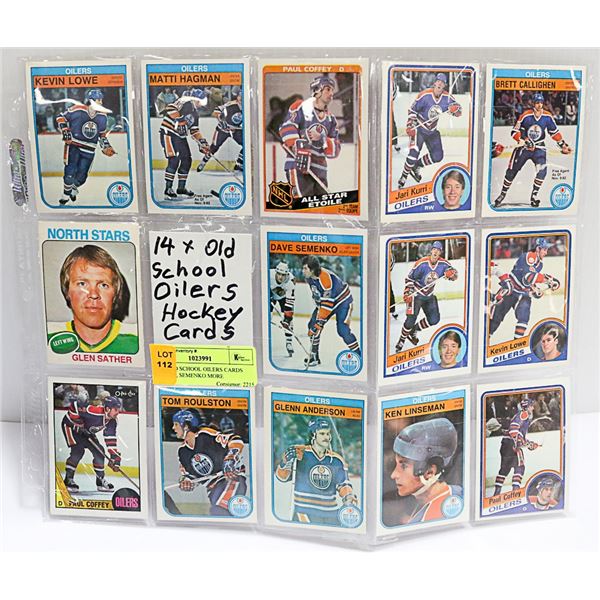 14 X OLD SCHOOL OILERS CARDS SATHER, SEMENKO MORE