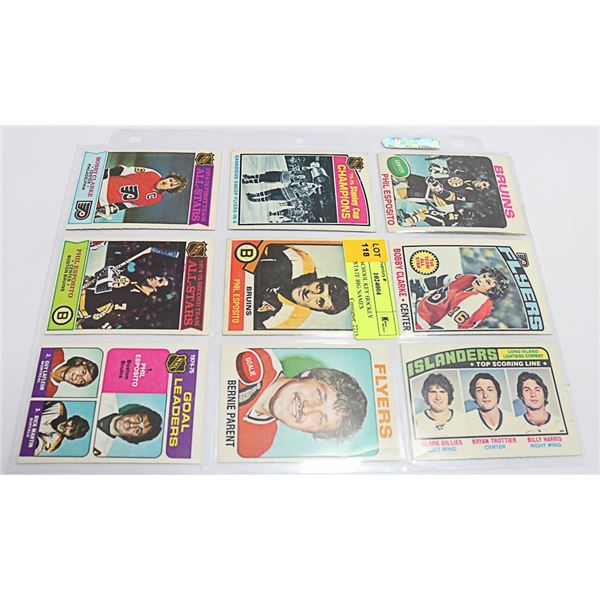 9 X OLD SCHOOL KEY HOCKEY CARDS ESTATE BIG NAMES