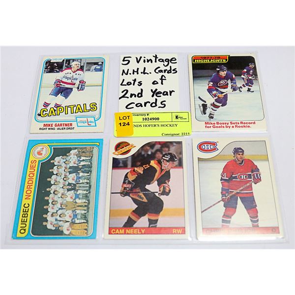 5 X LEGENDS HOFER'S HOCKEY CARDS