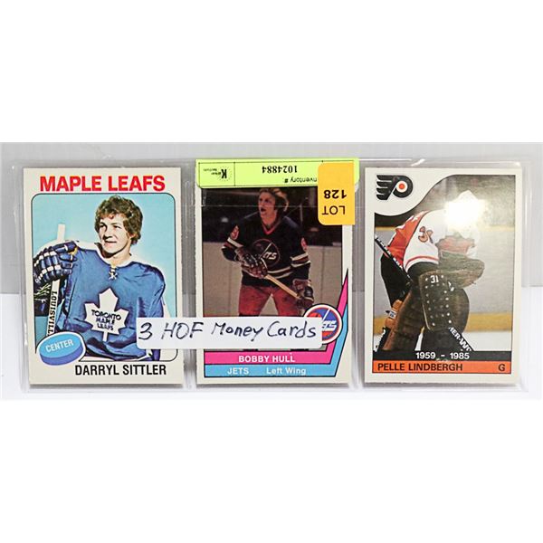 3 X HOF LEGEND CARDS SITTLER HULL WHA LINDBERGH