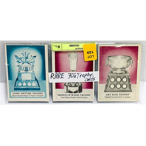 3 X RARE 1970'S TROPHY CARDS NICE CONDITION