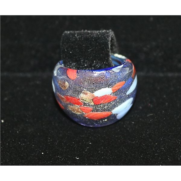 MURANO GLASS RING SZ 8