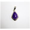 Image 1 : VINTAGE PURPLE JADE PENDANT  SET IN .925 SILVER