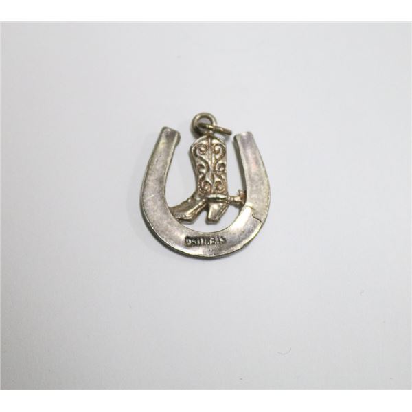 VINTGE .925 SILVER HORSESHOE & BOOT PENDANT