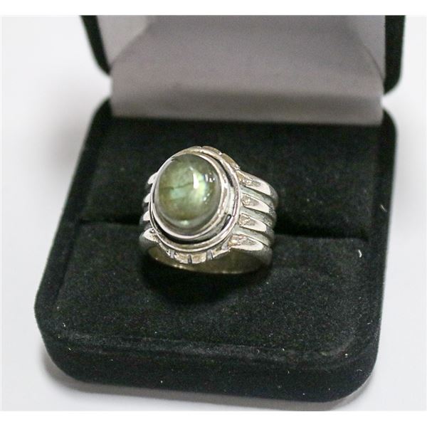 .925 SILVER NATURAL STONE RING SZ 6.5