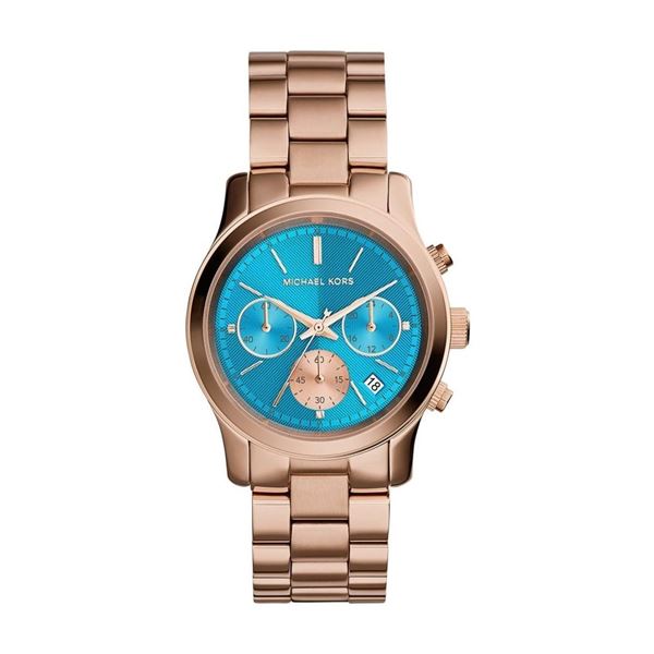 NEW MICHAEL KORS TRIPLE CHRONO BLUE DIAL MSRP $309