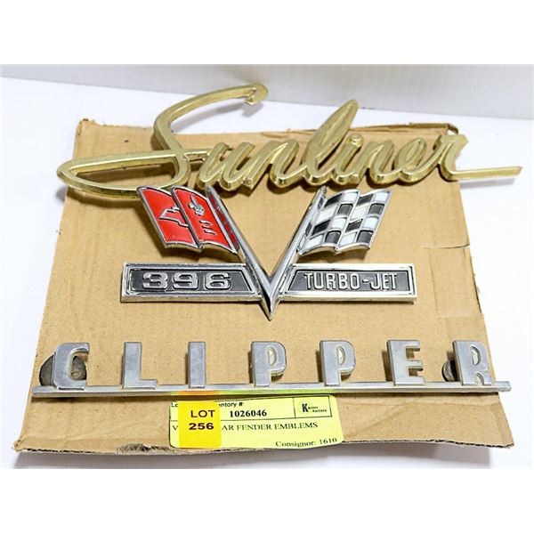 VINTAGE CAR FENDER EMBLEMS