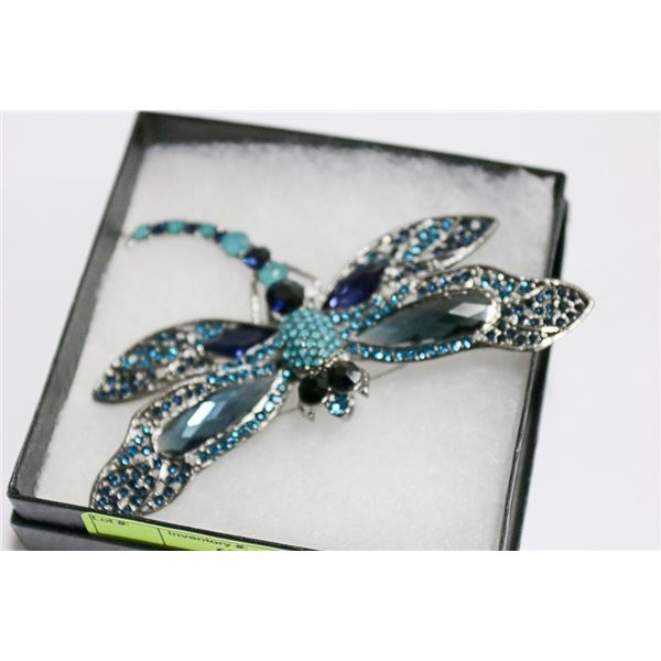 LARGE DRAGONFLY RHINESTONE BROOCH