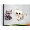 Image 1 : PAIR OF CAT RHINESTONE BROOCHS