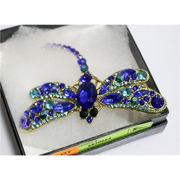 LARGE DRAGONFLY RHINESTONE BROOCH