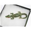 Image 1 : CROCODILE RHINESTONE BROOCH