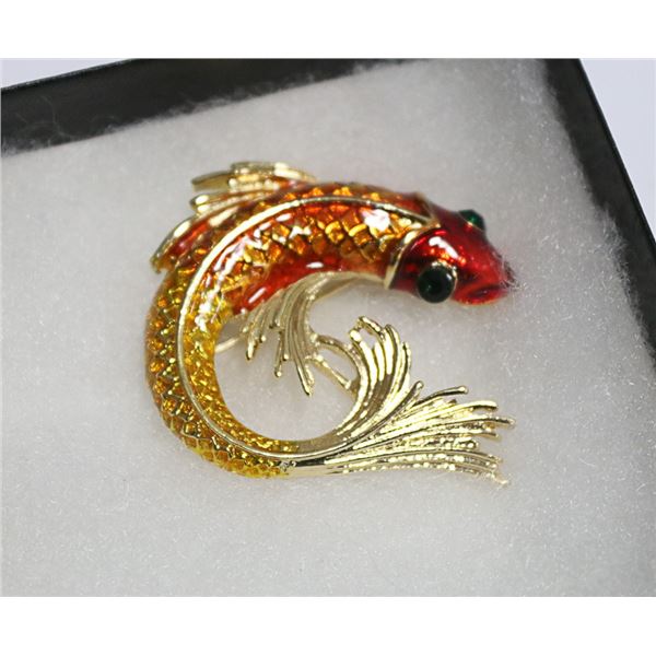 FISH RHINESTONE BROOCH