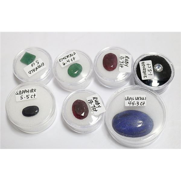 x7 GENUINE RUBY EMERALD SAPPHIRE LAPIS LAZULI