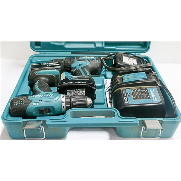 MAKITA CORDLESS DRILL PAIR WITH CHARGER +3BATTERYS