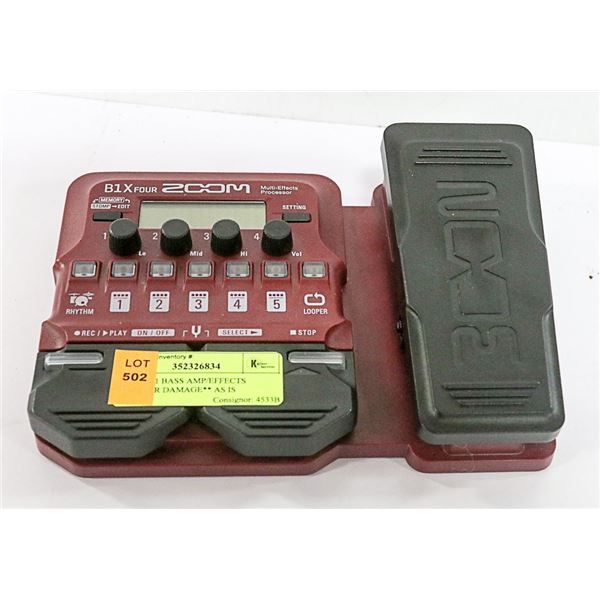 ZOOM B1 BASS AMP/EFFECTS **WATER DAMAGE** AS IS